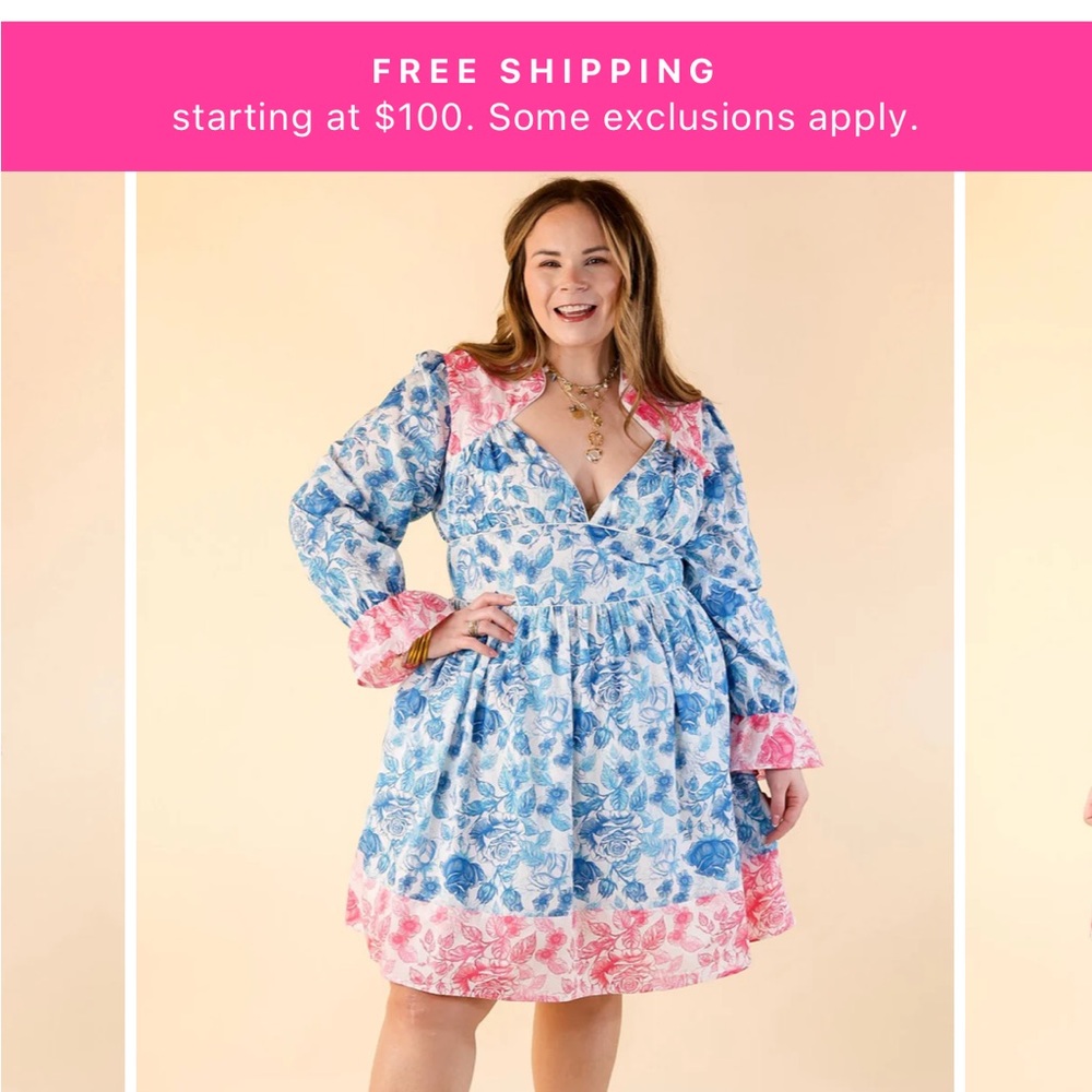 Simply Southern Blue and Pink Floral Dress